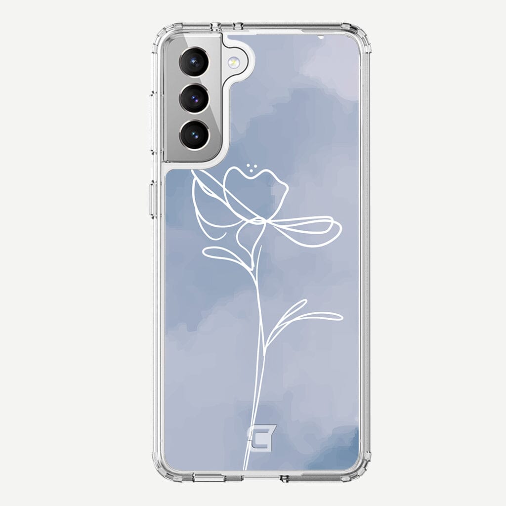 Samsung Galaxy S22 Plus Case - Cobalt Blue Day Break Flower Design