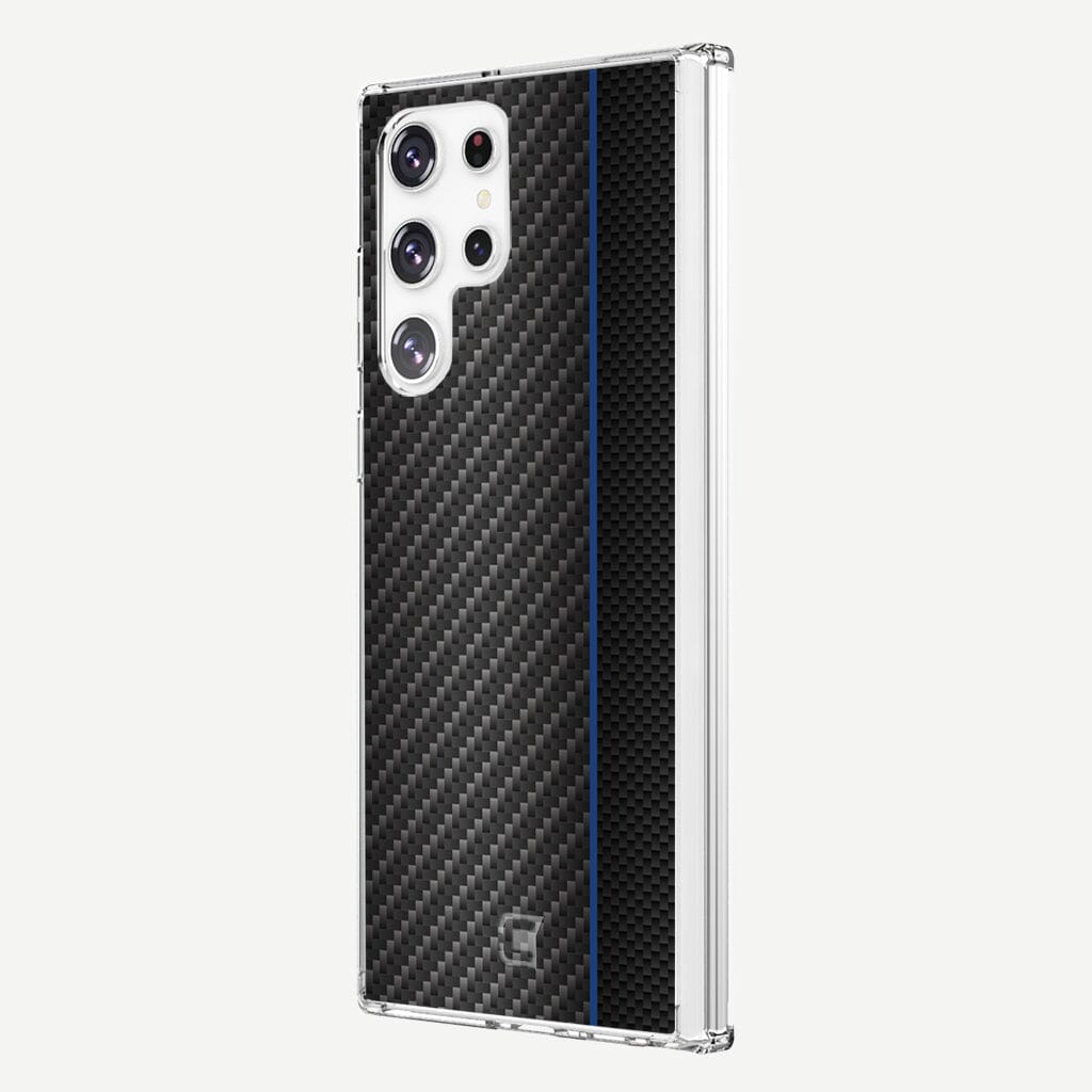 Blue Line Samsung Galaxy S22 Ultra Carbon Fiber Case