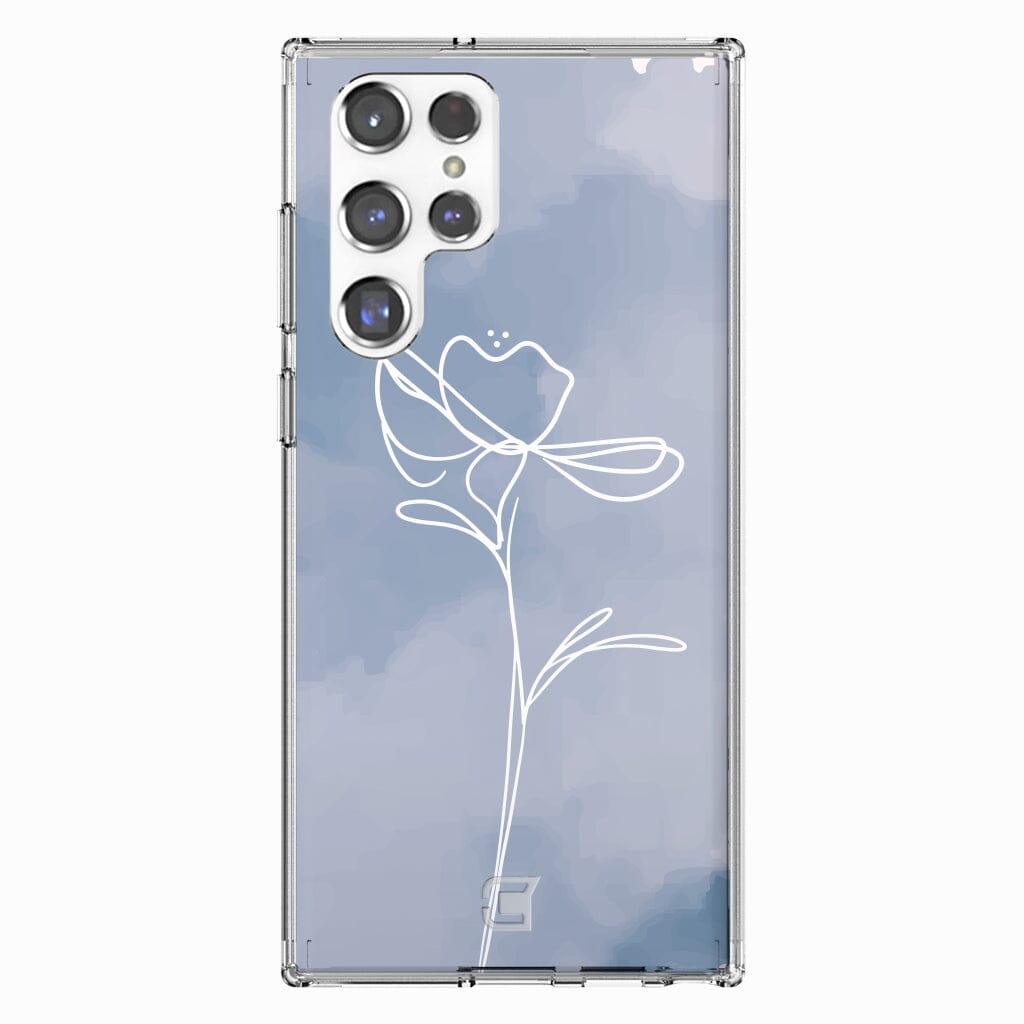 Samsung Galaxy S22 Ultra Case - Cobalt Blue Day Break Flower Design